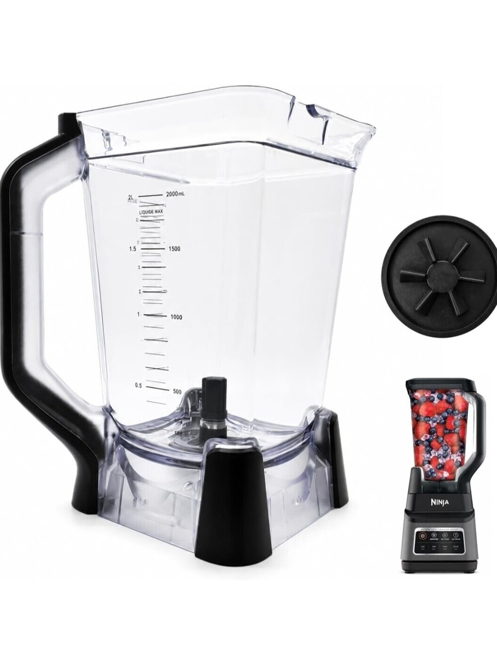 72oz XL Replacement Pitcher for Ninja BN700 BN701 Blender – Clear
